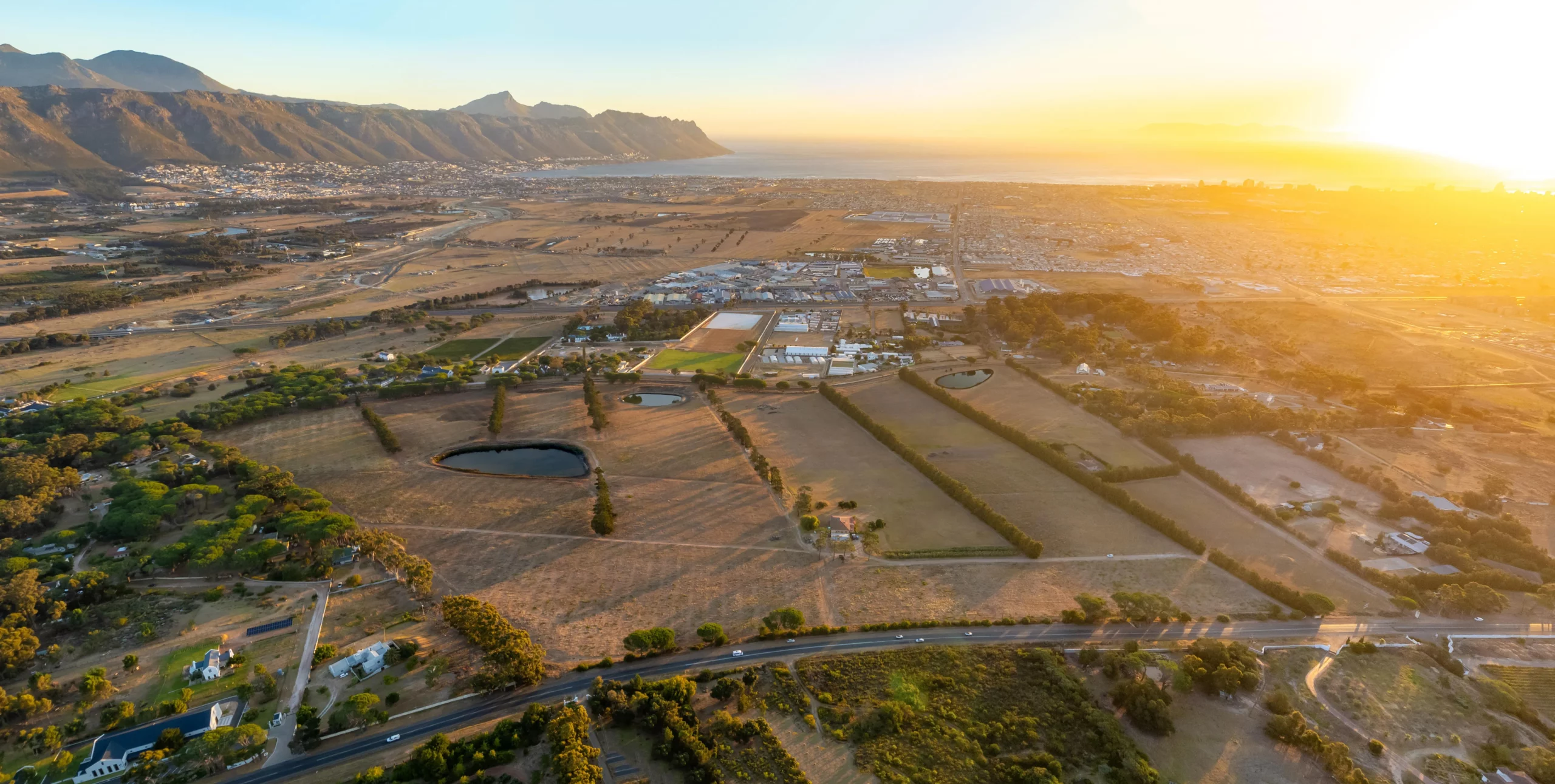 Scenic views of the Helderberg mountains near Valverde Estate Somerset West