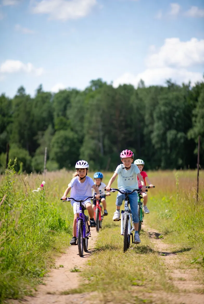 Children cycling on a trail at a security estate in Somerset West